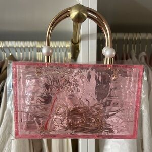 BNWOT Zara Pink Acrylic Box Clutch